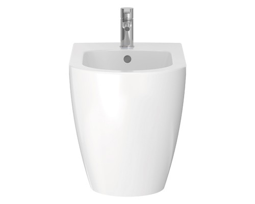 Duravit Me by Starck Биде напольное приставное 37х60 см, с 1 отв. под смеситель, с креплением, цвет: белый. 2289100000