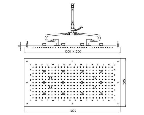 BOSSINI DREAM-XL RECTANGULAR Верхний душ 1000 x 500 мм, с 12 LED RGB, блок питания/управления, Cromoterapia, цвет: хром. WI0372.030 BOSSINI DREAM-XL RECTANGULAR Верхний душ 1000 x 500 мм, с 12 LED RGB, блок питания/управления, Cromoterapia, цвет: хром. WI0372.030