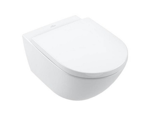 VilleroyBoch Subway 3 Унитаз подвесной, безободковый, сиденье-в комплекте SoftClosing, CeramicPlus, цвет: альпийский белый. 4670TSR1 VilleroyBoch Subway 3 Унитаз подвесной, безободковый, сиденье-в комплекте SoftClosing, CeramicPlus, цвет: альпийский белый. 4670TSR1