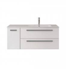 Тумба под раковину Cezares Eco Cer-N 120 R, 2 ящика, 1 дверца, bianco lucido, ручки серые