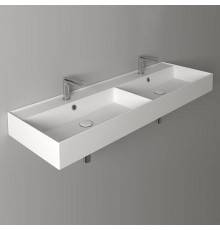 Simas Agile Раковина 141x46 см, 2 отв., двойная, цвет: белый. AG141D bi*2