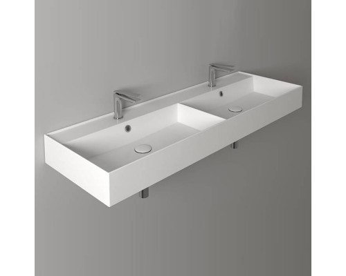 Simas Agile Раковина 141x46 см, 2 отв., двойная, цвет: белый. AG141D bi*2