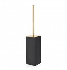 3SC Mood Black Туалетный ёршик, напольный,  композит Solid Surface, цвет: чёрный матовый/золото 24к. . MN17AGD
