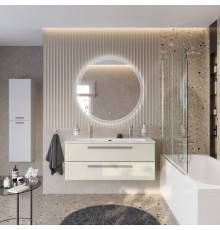 Мебель для ванной комнаты Cezares Eco Cer-N 120, брашированная альпака, раковина Eco 120-1-2, ручки серые
