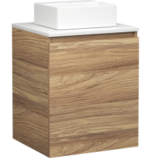 Тумба с раковиной Bauedge Dream Blackwood 50 подвесная, белая, дуб, 1 дверца, раковина Cerama Mini NS0003