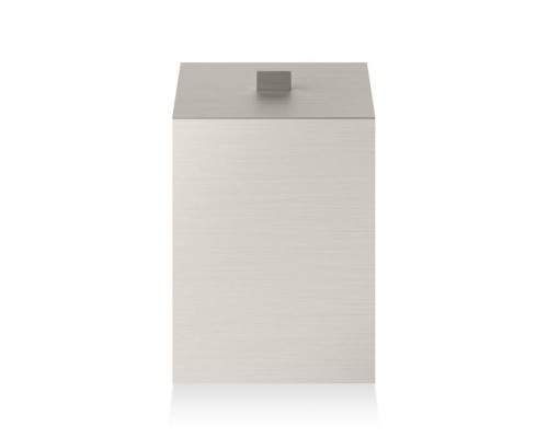 Decor Walther DW 75 Корзина для бумаги 17x17x26см, с крышкой, напольная, цвет: никель сатинированный. 0614134