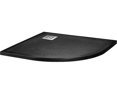 Поддон для душа BelBagno Uno R 90х90, черный матовый, с сифоном