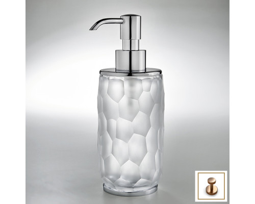 Дозатор для жидкого мыла настольный 3SC Nest прозрачный хрусталь/Warm Brushed Bronze PVD NS01DADBCRWBB