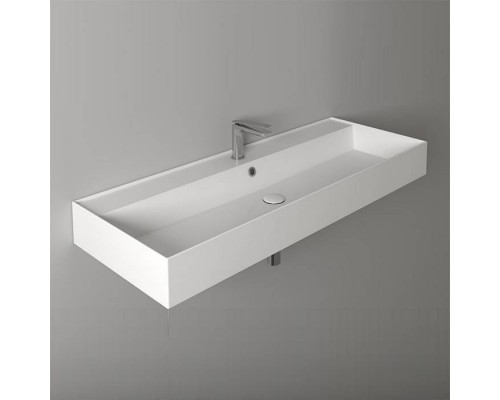 Simas Agile Раковина 121х46 см, 1 отв., подвесная, с переливом, цвет: белый. AG121 bi*1