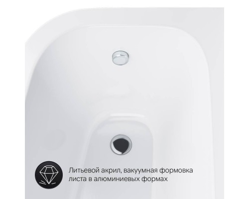 W72A-160R100W-A2 Ванна акриловая правосторонняя 160х100 см W72A-160R100W-A2 Ванна акриловая правосторонняя 160х100 см