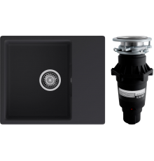 Комплект Мойка GranFest Urban 658L черная + Измельчитель Bone Crusher BC 810-SL Slim Line