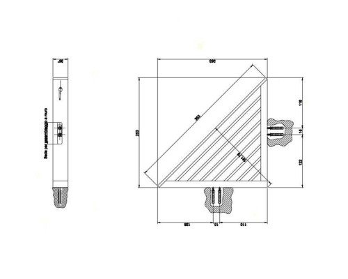 Gessi Rettangolo Полочка-решетка угловая для ванны или душа, цвет: Gold CCP    . 20861#080