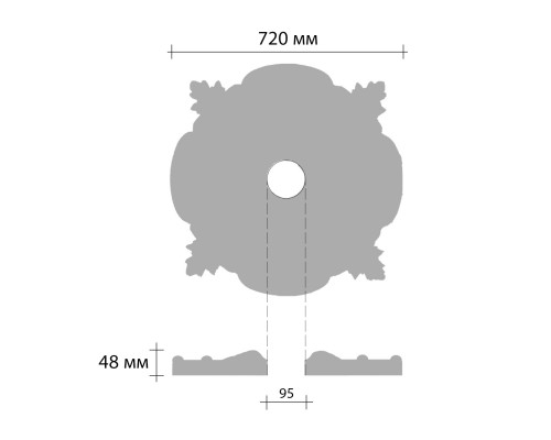 *Розетка потолочная DECOMASTER DR-16 (d нар. 720, d вн. 95, h=48мм) *Розетка потолочная DECOMASTER DR-16 (d нар. 720, d вн. 95, h=48мм)