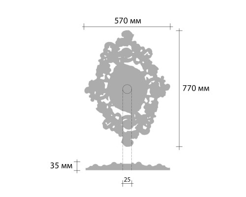 Розетка потолочная DECOMASTER DR-18 (нар. 770*570, d вн.25, h=35мм) Розетка потолочная DECOMASTER DR-18 (нар. 770*570, d вн.25, h=35мм)