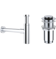 Комплект Wellsee Drainage System 182119002 с донным клапаном без перелива, хром