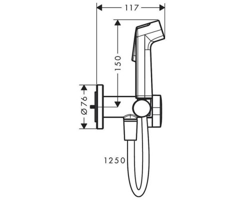 Hansgrohe Bidette Гигиенический душ со смесителем и держателем, цвет: черный матовый. 29232670 Hansgrohe Bidette Гигиенический душ со смесителем и держателем, цвет: черный матовый. 29232670