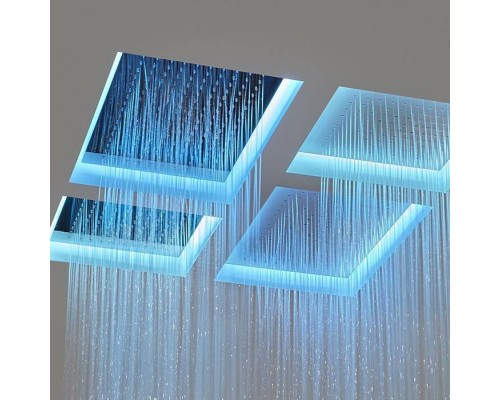 Antonio Lupi Душевая система Meteo XXL 100x75x11 см, с подсветкой LED, цвет: полированная сталь. METEOXXL_BAL
