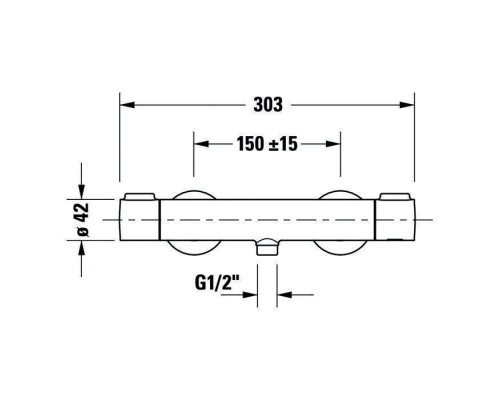 Duravit Wave Смеситель для душа, настенный, термостатический, цвет: хром. WA4220000C10