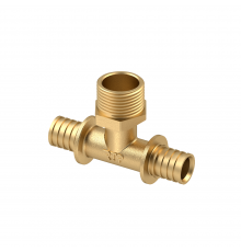 Тройник RTP аксиальный, латунь, наружная резьба,32х 1 желтый 29326