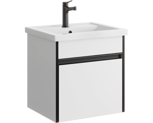 AQ URB0105W Urban Тумба под умывальник, подвесная, с одним ящиком, 468х460х400 мм, белый URB0105W