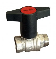 Кран шаровой Oventrop Optibal DN25 PN16 НР/ВР чёрная пластиковая рукоятка. 1077308