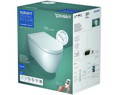 Duravit Starck F Комплект : унитаз 650001 с сиденьем SensoWash с защитным устройством в соответствии с EN 1717, цвет белый. 650001012004310 (2510092000+612000012000310) Duravit Starck F Комплект : унитаз 650001 с сиденьем SensoWash с защитным устройством в соответствии с EN 1717, цвет белый. 650001012004310 (2510092000+612000012000310)