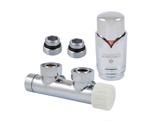 Узел подключения Schlosser DUO-PLEX 3/4 x М22x1,5 угловой, правый, Хром 602100005