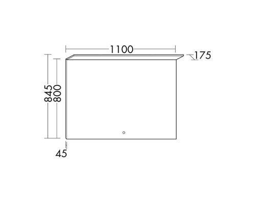 Burgbad Yso Зеркало с подсветкой 110x84.5 см, сенсорный выкл.. SEYH110