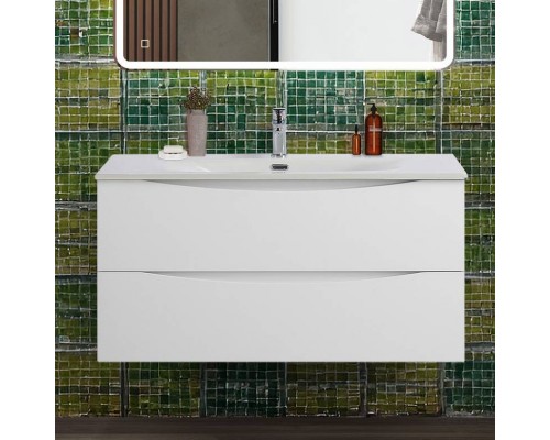 Тумба под раковину BelBagno Marino-cer-n 100 подвесная, bianco lucido