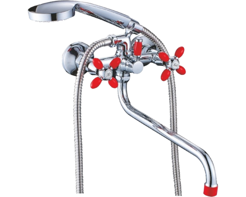 Смеситель для ванны с душем Cron CN127 CN22127-6 красный