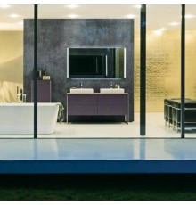 Duravit XSquare База на ножках  на 2 раковины  140х57.8х40см, с 4 выдв ящик, Цвет Темно-лиловый шелковисто-матовый с консолью, напольная, цвет: орех. 0454600000,  XS063GB77,  XS4926B9494