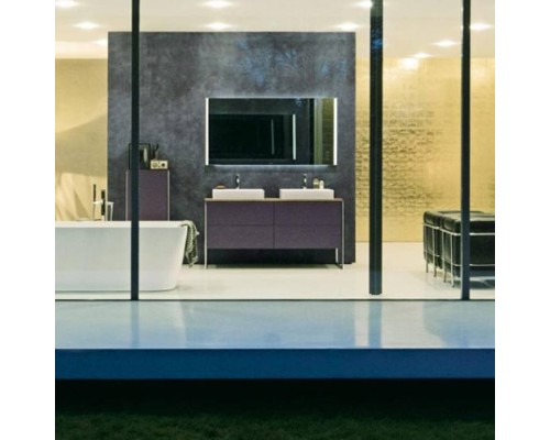 Duravit XSquare База на ножках  на 2 раковины  140х57.8х40см, с 4 выдв ящик, Цвет Темно-лиловый шелковисто-матовый с консолью, напольная, цвет: орех. 0454600000,  XS063GB77,  XS4926B9494
