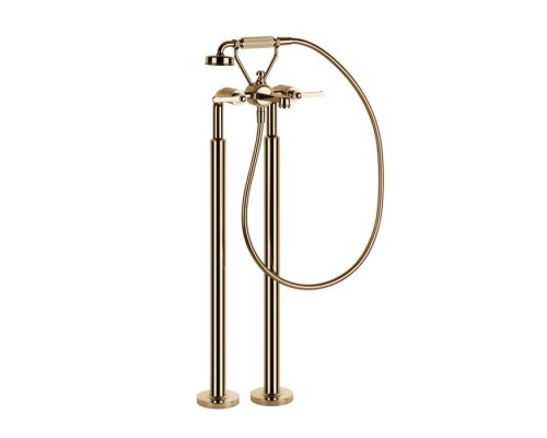 Gessi Venti20 Смеситель для ванны, напольный, с ручным душем и шлангом 150см., цвет: Warm Bronze PVD. 65128#735 Gessi Venti20 Смеситель для ванны, напольный, с ручным душем и шлангом 150см., цвет: Warm Bronze PVD. 65128#735