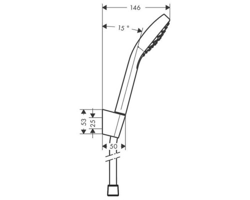 Hansgrohe Croma Select E 1jet/Port Ручной душ с держателем, цвет: хром. 26412400