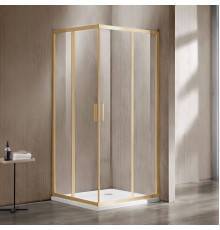 Душевой уголок Vincea Garda VSR-1G9014CLG 140х90, профиль брашированное золото, стекло прозрачное