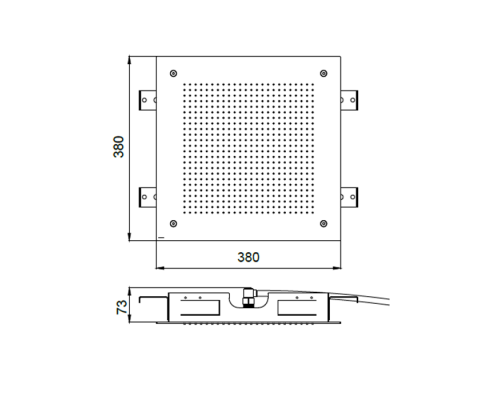 Almar Velvet Верхний душ 38х38см, встраиваемый, 1 режим, цвет: оружейный металл брашированный PVD. E044279.GM