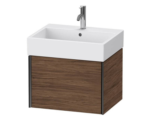 Duravit XViu Тумба подвесная 58.4x45.4x39.7см, с раковиной, 1 ящик, цвет: walnut dark/черный матовый. 2350600000,  XV42340B221