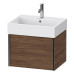 Duravit XViu Тумба подвесная 58.4x45.4x39.7см, с раковиной, 1 ящик, цвет: walnut dark/черный матовый. 2350600000,  XV42340B221