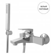 Carlo Frattini Fit Смеситель для ванной, настенный, с душ. комплектом, излив 170мм, цвет: белый матовый. F3384BS
