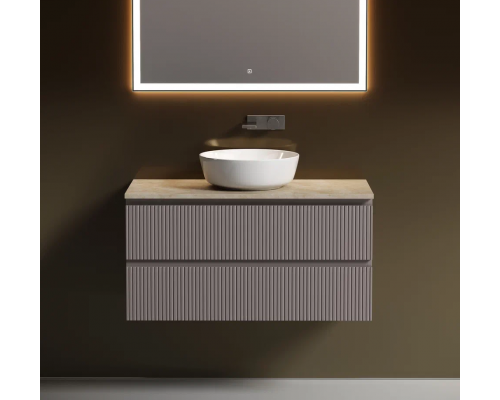 Тумба с раковиной Sancos Snob T 100 см, doha soft, столешница бежевая, раковина CN6013