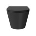 Alice Hide Round Унитаз 57х37см., подвесной, безободковый, с сиденьем и крышкой с микролифтом, с набором для крепления, цвет: чёрный матовый. 31170108SET