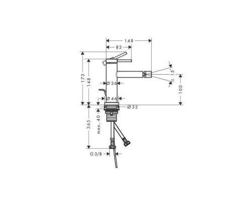 Hansgrohe Tecturis S Смеситель для биде, 1 отв., цвет: белый матовый Hansgrohe Tecturis S Смеситель для биде, 1 отв., цвет: белый матовый