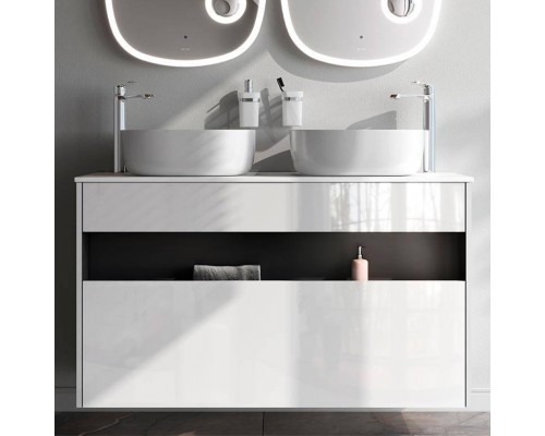 Тумба с раковиной AM.PM Func 120 белый глянец, со столешницей, раковина M8FWCC30430WG