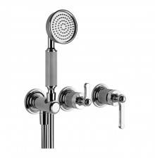 Gessi Venti20 Смеситель встраиваемый, однорычажный, с переключателем на 2 положения, с ручным душем и шлангом 1500 мм., внешняя часть, цвет: хром. 65036#031