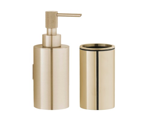 Набор Стакан Boheme Uno 10982-MG matt gold + Дозатор 10977-MG matt gold
