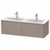 Duravit XSquare Тумба подвесная, 128х47.8х40см, с раковиной, с 2 выдв ящик, цвет: базальт матовый . 2336130000, XS407504343