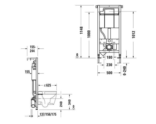 Duravit DuraSystem Рама для установки подвесного унитаза 114.8x50x15.5 см, в сборе с бачком 9л, гигиенический смыв. WD1013000000 Duravit DuraSystem Рама для установки подвесного унитаза 114.8x50x15.5 см, в сборе с бачком 9л, гигиенический смыв. WD1013000000