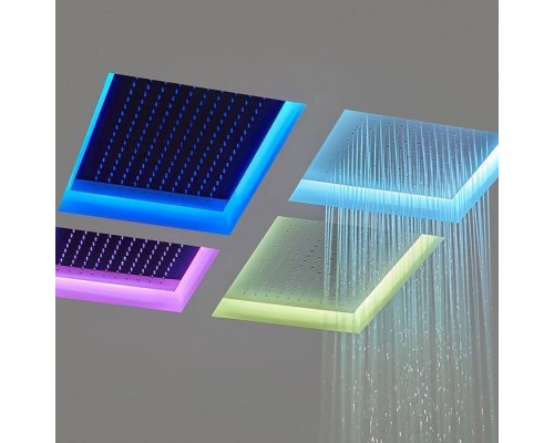Antonio Lupi Душевая система Meteo XXL 100x75x11 см, с подсветкой LED, цвет: полированная сталь. METEOXXL_BAL