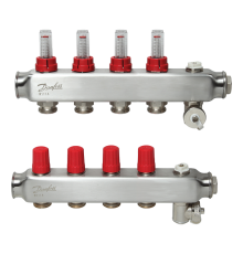 Комплект коллекторов Danfoss SSM-4F с расходомерами, 4 контура. 088U0754