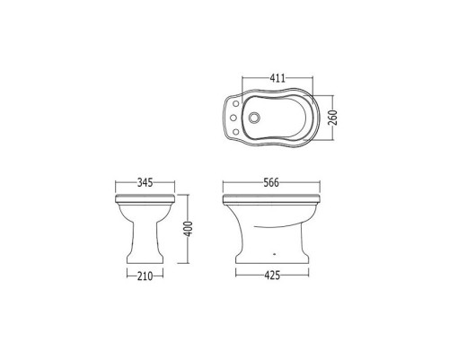 DevonDevon Blues, Биде напольное 67.5х38.4см, с тремя отверстиями под смеситель, цвет: белый. IBBID3FBLUES